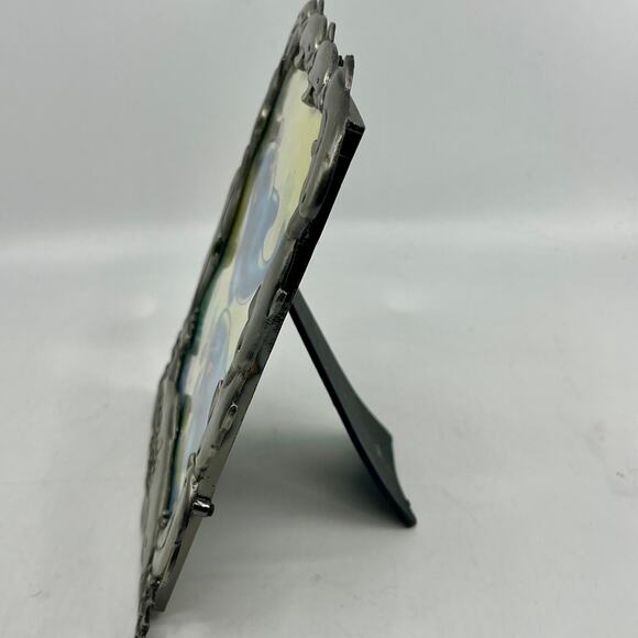 Vtg. Raj 2000 Picture Frame Metal Pewter Ocean Life~ Dolphins~Whales 8” - Picture 4 of 9